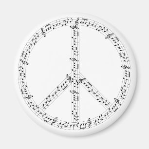 Musique Notes de Musique Signe de Paix Magnet Hipp