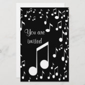 Musique Notes Invitations_ Papier (Devant / Derrière)