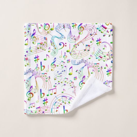 Musique, Notes musicales, Coloré (Gant de toilette)