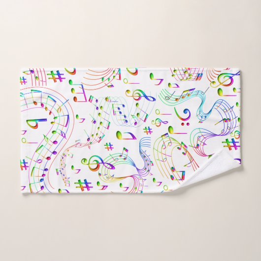 Musique, Notes musicales, Coloré (Serviette à main)