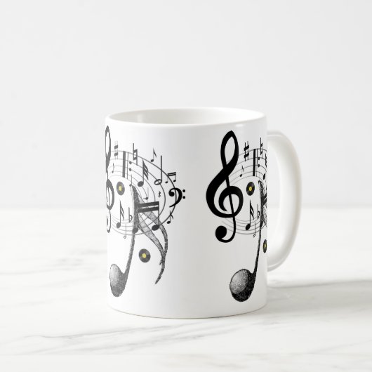 Musique Notes Musique Mug (Devant droit)