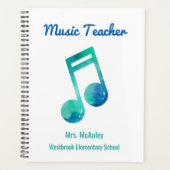 Musique personnalisée Enseignant Aquarelle Note mu (Devant)