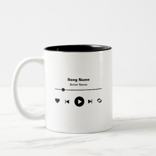 Musique Personnalisée Mug café à deux tons (Gauche)