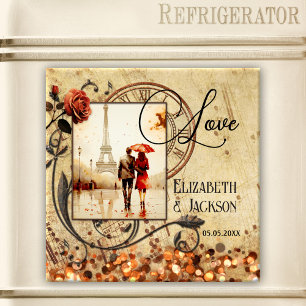 Musique Photo Vintage Mariage Anniversaire Magnet