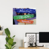 Musique, Plage, Poster sportif ! (Bureau à domicile)
