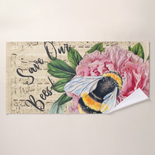 Musique Pour Abees Pink Peony (Serviette de bain)