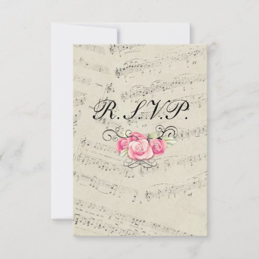 Musique romantique moderne note Mariage réponse RS (Devant)