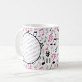 Musique rose Motif Photo Mug (Devant gauche)