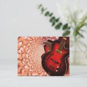 Musique Rouge Guitare Soundwaves Carte postale (Debout devant)
