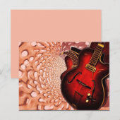 Musique Rouge Guitare Soundwaves Carte postale (Devant / Derrière)