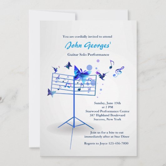 Musique Stand Blue Invitation (Devant)