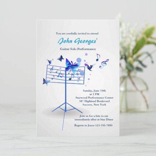 Musique Stand Blue Invitation (Debout devant)