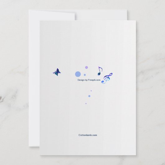 Musique Stand Blue Invitation (Dos)