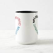 Musique Texte Coeur Mug (Centre)