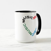 Musique Texte Coeur Mug (Devant droit)