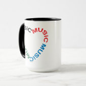 Musique Texte Coeur Mug (Devant gauche)