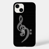Musique - Treble et Bass Clef iPhone 14 Coque (Verso)
