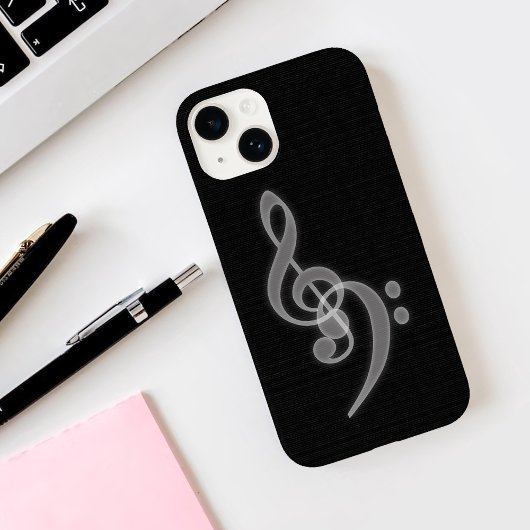 Musique - Treble et Bass Clef iPhone 14 Coque