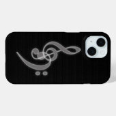 Musique - Treble et Bass Clef iPhone 15 Coque (Verso (horizontal))