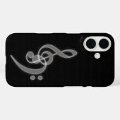 Musique - Treble et Bass Clef iPhone 16 Coque (Verso (horizontal))