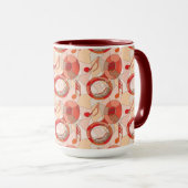 Musique Tuba Note Fragments Reds Mug (Devant droit)