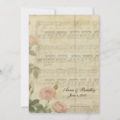 Musique victorienne et Faire-part de mariage Rose (Dos)