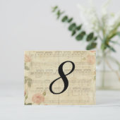 Musique victorienne et numéro de table Rose Carte (Debout devant)