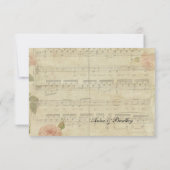 Musique victorienne et Rose rsvp avec enveloppes (Dos)