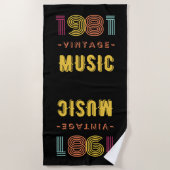 Musique Vintage 1981 serviette de plage (Devant)