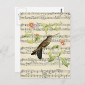 musique vintage de carte postale botanique de coli (Devant / Derrière)