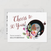 musique vinyle anniversaire Invitation Carte posta (Devant / Derrière)