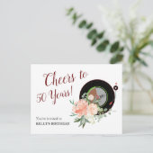 musique vinyle anniversaire Invitation Carte posta (Debout devant)