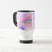 Musique violet feuille Colorsplash Travel Mug (Devant gauche)