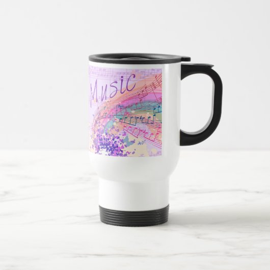 Musique violet feuille Colorsplash Travel Mug (Droite)