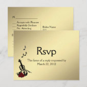 Musique violon d'or RSVP avec carte postale Entree (Devant / Derrière)