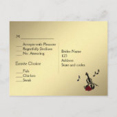 Musique violon d'or RSVP avec carte postale Entree (Dos)