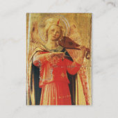 MUSISCH ANGEL IN RODE EN GOUD VISITEKAARTJE (Achterkant)