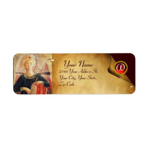 MUSISCH ANGEL PLAYDRUMMONOGRAM ETIKET