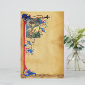 MUSISCH CHRISTMAS ANGEL FLORAL PARCHMENT BRIEFPAPIER (Staand voorkant)