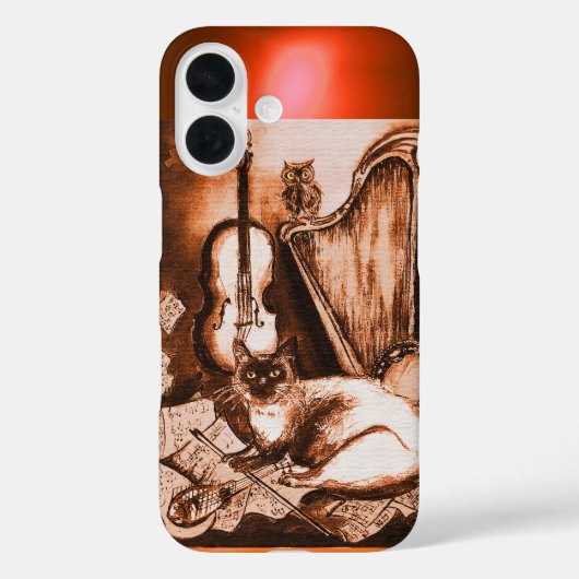 MUSISCHE KAT MET EIGEN GROND IN BROEIENDE SEPIA GE Case-Mate iPhone CASE (Achterkant)