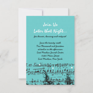 MUSISCHE NOTA'S & STARS Bar Bat Mitzvah Uitnodigin Kaart