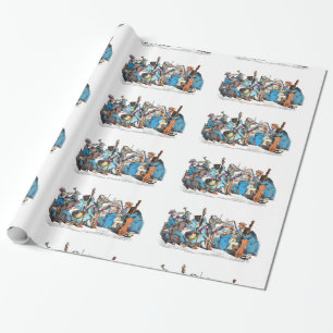 MUSISCHE TAAL DIER BOERDERIJ ORCHESTRA Birthday Wr Cadeaupapier
