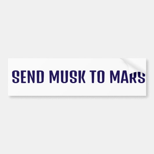 MUSK NAAR MARS BUMPERSTICKER (Voorkant)