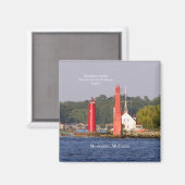 Muskegon Entrance Lights magnet Magneet (Voorkant / Achterkant)