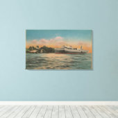 Muskegon, MI - Uitzicht van Milwaukee Clipper Canvas Afdruk (Insitu (Houten vloer))