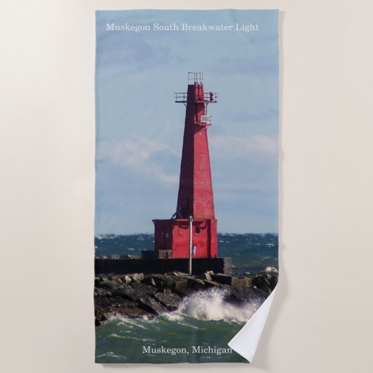 Muskegon South Breakwater Light serviette de plage (Devant)