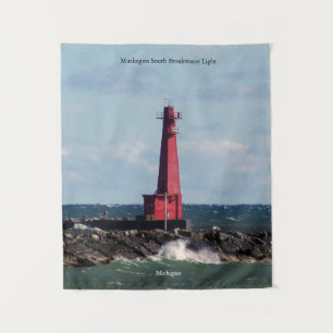 Muskegon South Breakwater Light tapestry Wandkleed