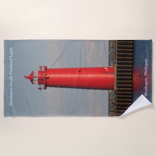 Muskegon South Pierhead Lichte badhanddoek (Voorkant)