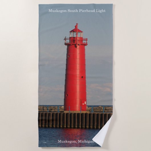 Muskegon South Pierhead Lichte badhanddoek (Voorkant)