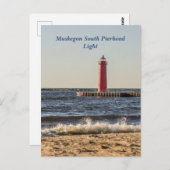 Muskegon South Pierhead Light Briefkaart (Voorkant / Achterkant)